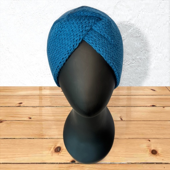 Hand Crafted Accessories - Handmade Knit Twist Ear Warmers Handcrafted Headband Ocean